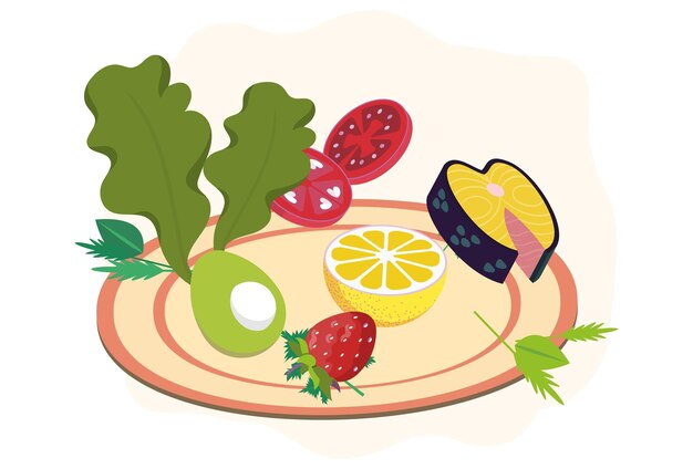 Vegan Gourmet Konzept Illustration Stilvoll und wunderschön