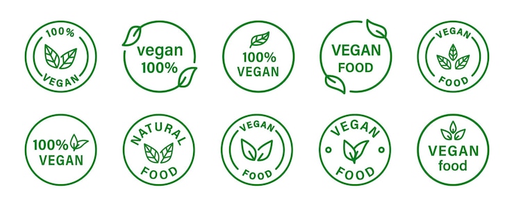 Vegane Bio-Icon-Sammlung Bio-Öko-Logo-Tenplates Veganes Öko-Bio-Symbol Stock-Vektor
