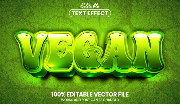 Veganer Text, bearbeitbarer Texteffekt im Schriftstil