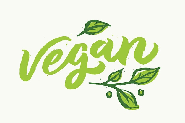 Vektor veganische handgeschriebene schrift für das restaurant-café-menü