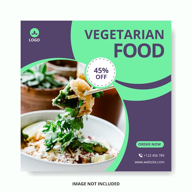 Vegetarisches Essen Social Media Template Post