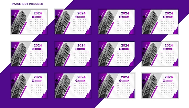 Vektor vektor 2024 schreibtischkalender-design