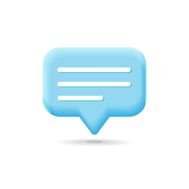 Vektor 3d blaues Chat-Blasen-Benachrichtigungs-Icon-Design