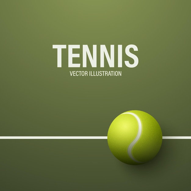 Vektor 3d-realistische grüne Textur-Tennisball-Ikonen Nahaufnahme Isolierter Top-View Tennisball-Design-Vorlage für Sportkonzepte Wettbewerbe Werbung Vektorillustration