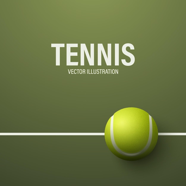 Vektor 3d-realistische grüne Textur-Tennisball-Ikonen Nahaufnahme Isolierter Top-View Tennisball-Design-Vorlage für Sportkonzepte Wettbewerbe Werbung Vektorillustration
