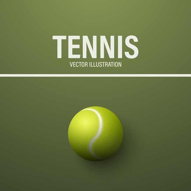 Vektor 3d-realistischer grün textiererter Tennisball-Ikonen Nahaufnahme isolierter Top-View-Tennisball