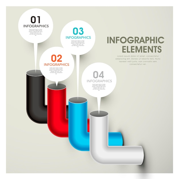 Vektor abstrakte balkendiagrammrohre infografik-elemente