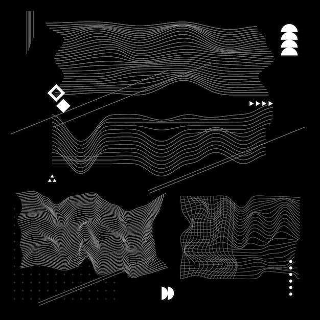 Vektor-abstrakte drahtrahmenelemente hintergrund-sammlung