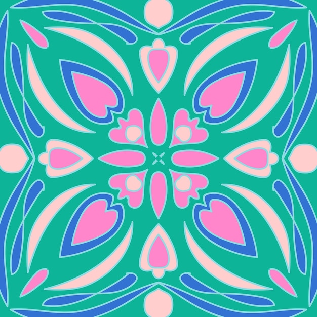 Vektor abstrakte nahtlose Patchwork-Muster mit geometrischen und floralen