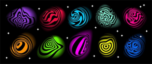 Vektor vektor abstrakte psychedelische collage rechts glänzendes kosmisches banner