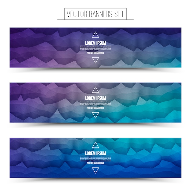 Vektor vektor-abstrakte technologie violet blue web banners set