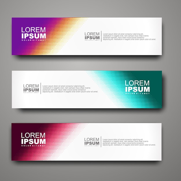 Vektor abstrakte Web-Banner-Design-Vorlage mit Halbtonmuster