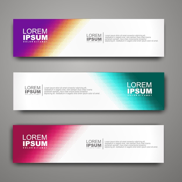 Vektor abstrakte Web-Banner-Design-Vorlage mit Halbtonmuster
