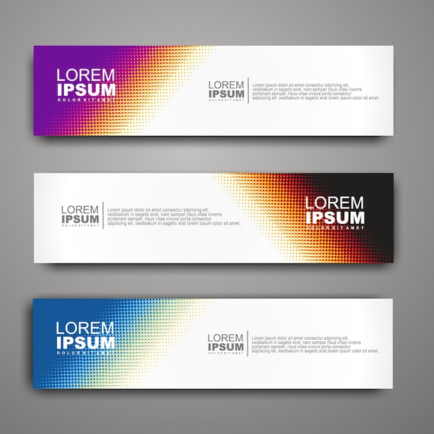 Vektor abstrakte Web-Banner-Design-Vorlage mit Halbtonmuster