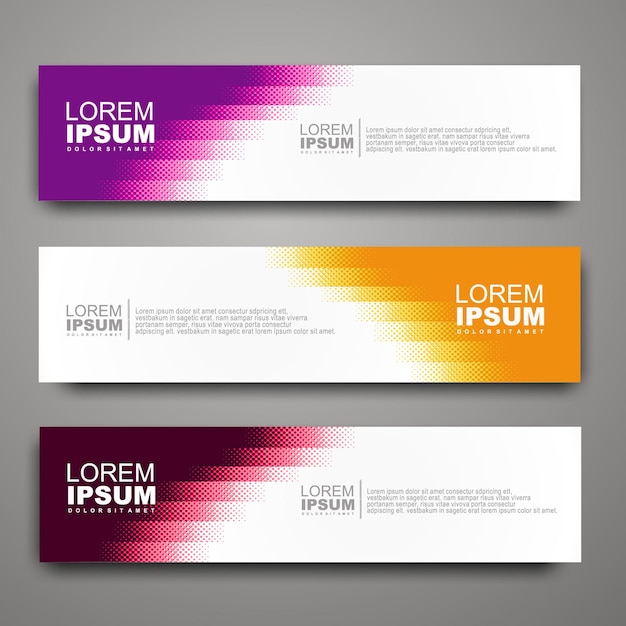 Vektor abstrakte Web-Banner-Design-Vorlage mit Halbtonmuster