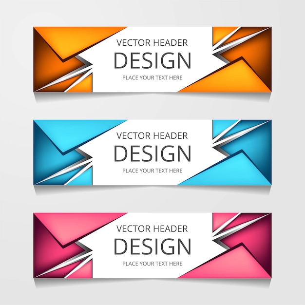 Vektor-abstrakte web-banner-design-vorlage sammlung von web-banner-vorlagen abstrakte geometrische web-design-banner-vorlage isoliert auf grauem hintergrund header landing page webdesign