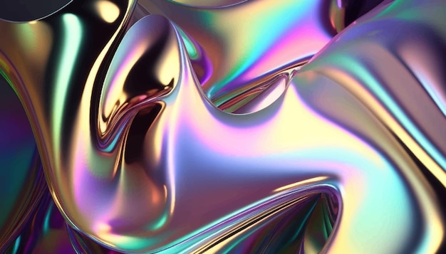 Vektor abstrakter holografischer Hintergrund 80er 90er trendige bunte Textur