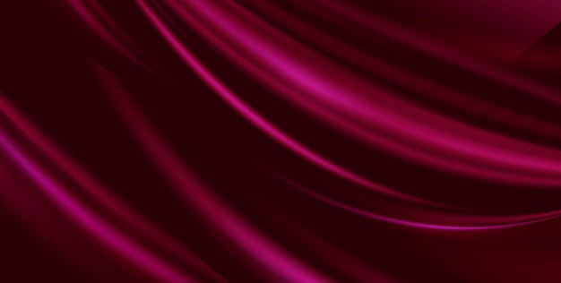 Vektor abstrakter Luxus marsala rotes Hintergrundtuch. Seidenstruktur, flüssige Welle, elegante Tapeten mit wellenförmigen Falten. Realistisches Illustrationssatin-Samtmaterial für Banner, Design