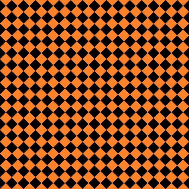 Vektor Abstraktes nahtloses Muster aus karierter orange und schwarzer Farbe Einfaches Design