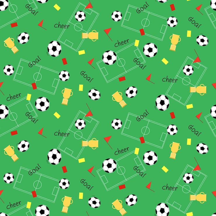 Vektor vektor abstraktes nahtloses musterelement des fußballs oder fußballs auf grünem grashintergrund sport