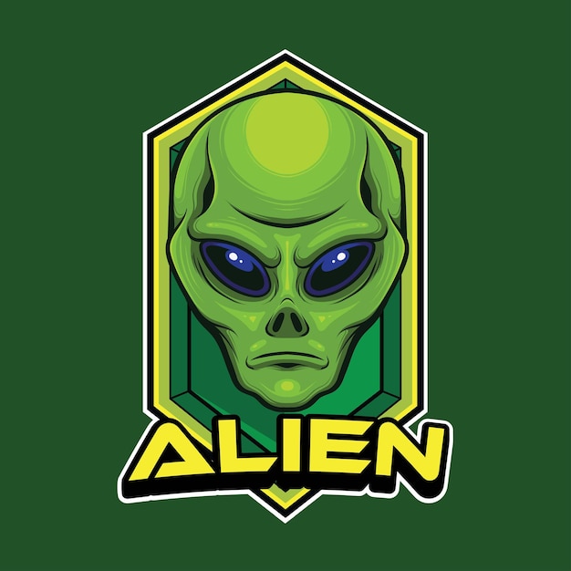 Vektor-alien-maskottchen-logo-vorlage für esport- und sportteam