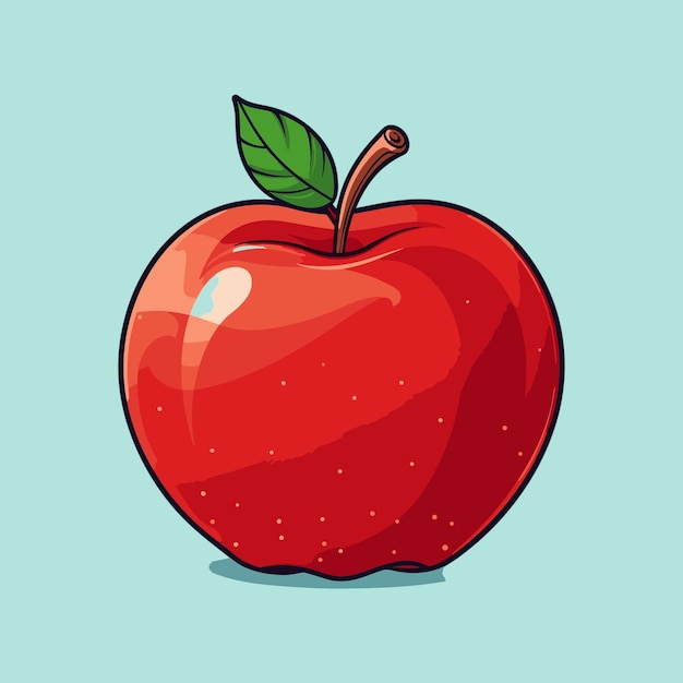 Vektor-apfel-frucht-cartoon-symbol-illustration