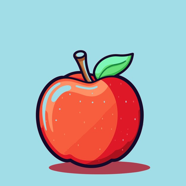 Vektor-Apfel-Frucht-Cartoon-Symbol-Illustration