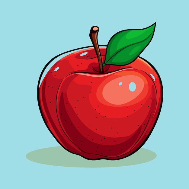 Vektor-Apfel-Frucht-Cartoon-Symbol-Illustration