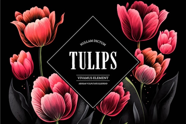 Vektor vektor-aquarell-banner mit wunderschönen tulpenblumen für frühlings- oder sommerferien