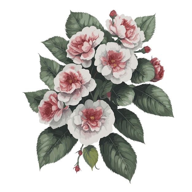 Vektor Aquarell Begonia grandis Clipart floral