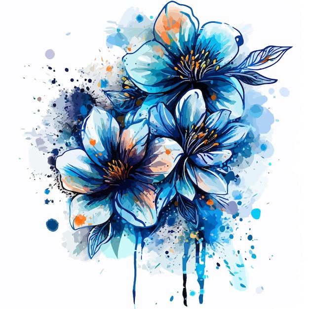 Vektor vektor-aquarell-blumen-t-shirt