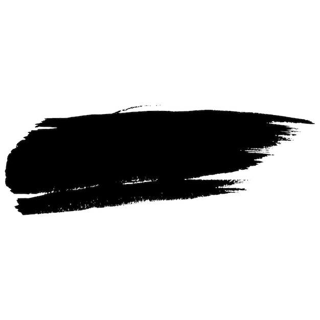 Vektor Aquarell gemalt schwarzer Pinselstrich Handgezeichnetes Designelement isoliert auf weißem Hintergrund