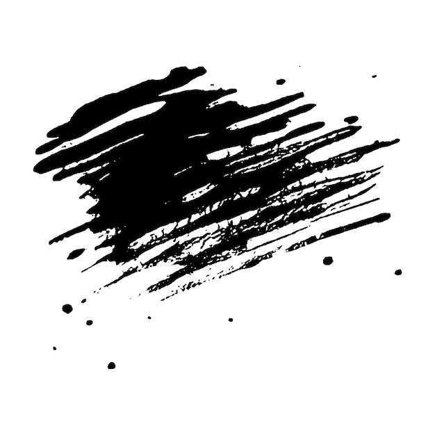 Vektor Aquarell gemalt schwarzer Pinselstrich Handgezeichnetes Designelement isoliert auf weißem Hintergrund