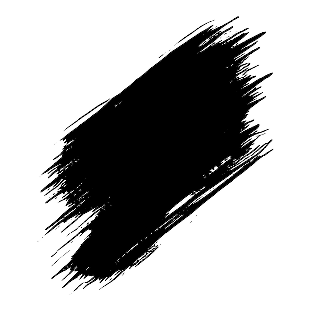 Vektor Aquarell gemalt schwarzer Pinselstrich Handgezeichnetes Designelement isoliert auf weißem Hintergrund