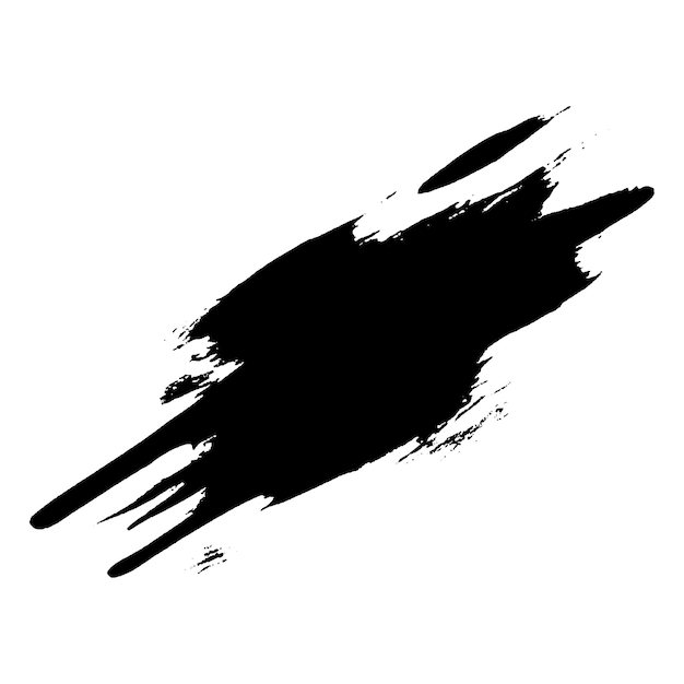 Vektor Aquarell gemalt schwarzer Pinselstrich Handgezeichnetes Designelement isoliert auf weißem Hintergrund