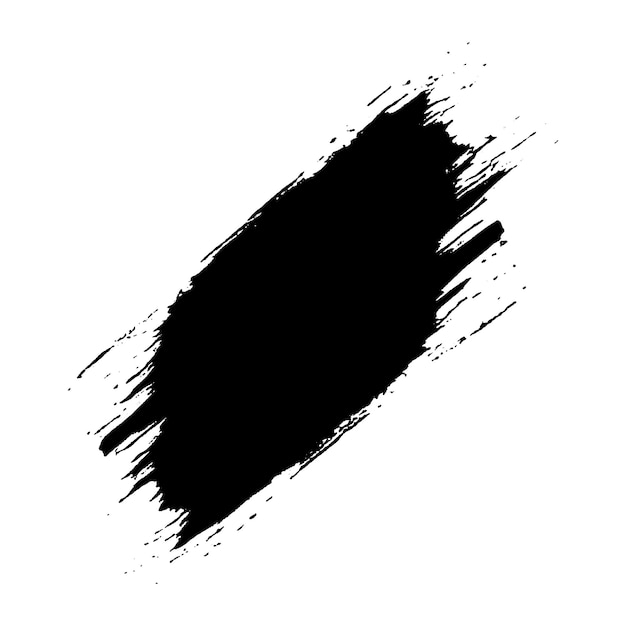 Vektor Aquarell gemalt schwarzer Pinselstrich Handgezeichnetes Designelement isoliert auf weißem Hintergrund