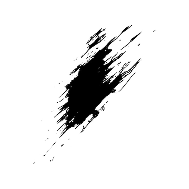Vektor Aquarell gemalt schwarzer Pinselstrich Handgezeichnetes Designelement isoliert auf weißem Hintergrund