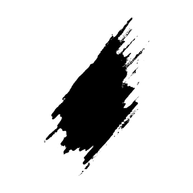 Vektor Aquarell gemalt schwarzer Pinselstrich Handgezeichnetes Designelement isoliert auf weißem Hintergrund