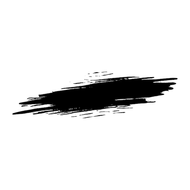 Vektor Aquarell gemalt schwarzer Pinselstrich Handgezeichnetes Designelement isoliert auf weißem Hintergrund