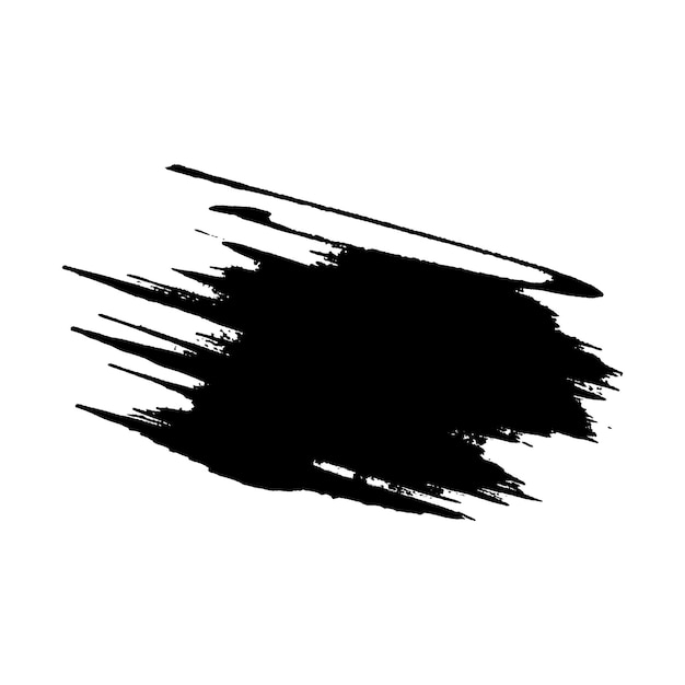 Vektor Aquarell gemalt schwarzer Pinselstrich Handgezeichnetes Designelement isoliert auf weißem Hintergrund