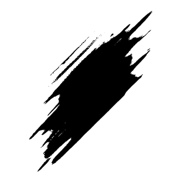 Vektor Aquarell gemalt schwarzer Pinselstrich Handgezeichnetes Designelement isoliert auf weißem Hintergrund