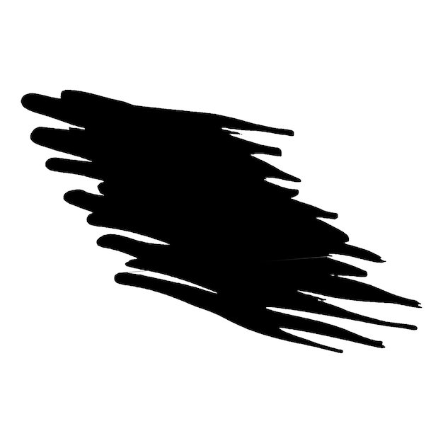 Vektor Aquarell gemalt schwarzer Pinselstrich Handgezeichnetes Designelement isoliert auf weißem Hintergrund