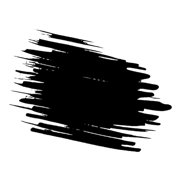 Vektor Aquarell gemalt schwarzer Pinselstrich Handgezeichnetes Designelement isoliert auf weißem Hintergrund