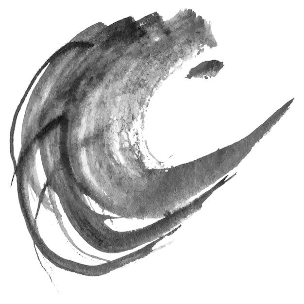 Vektor-Aquarell gemalter Pinselstrich. Handgezeichnetes Gestaltungselement isoliert auf weißem Hintergrund