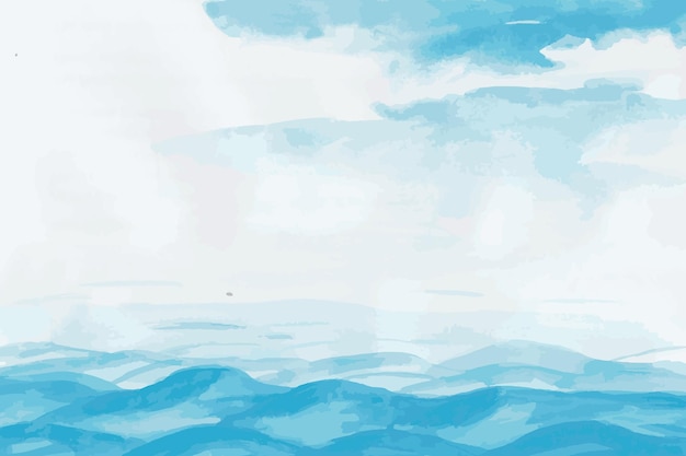Vektor-Aquarell-Meereslandschaft