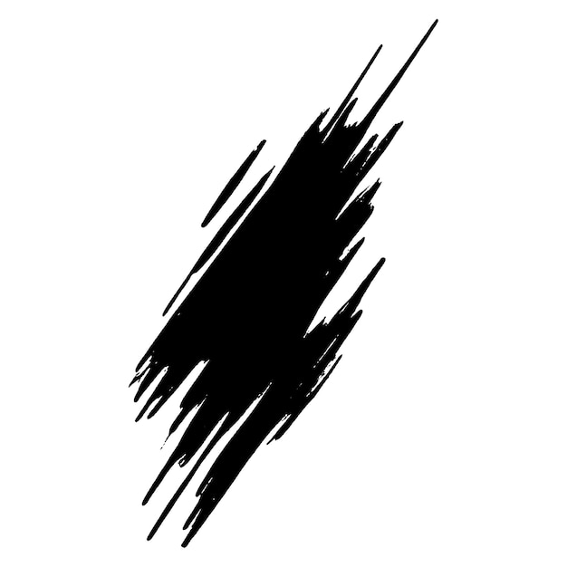 Vektor-Aquarell mit schwarzem Pinselstrich. Handgezeichnetes Designelement isoliert auf weißem Hintergrund