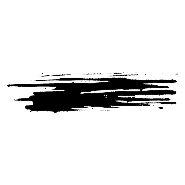 Vektor-Aquarell mit schwarzem Pinselstrich. Handgezeichnetes Designelement isoliert auf weißem Hintergrund