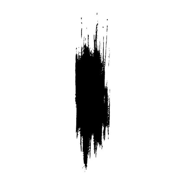 Vektor-Aquarell mit schwarzem Pinselstrich. Handgezeichnetes Designelement isoliert auf weißem Hintergrund