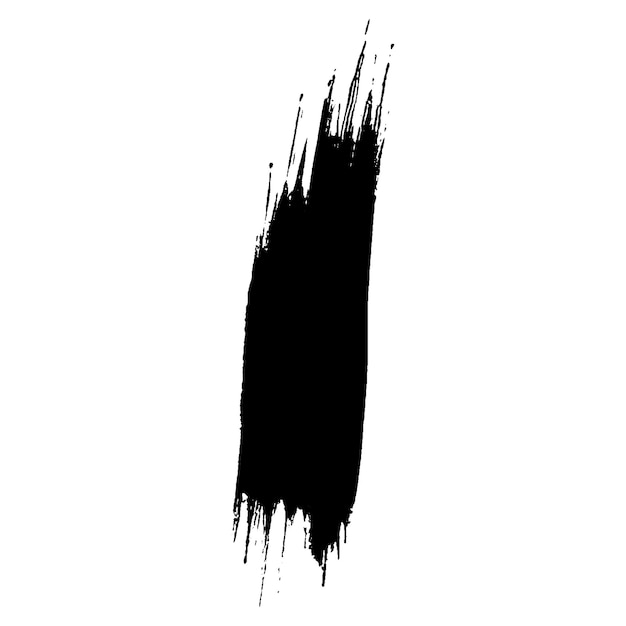 Vektor-Aquarell mit schwarzem Pinselstrich. Handgezeichnetes Designelement isoliert auf weißem Hintergrund