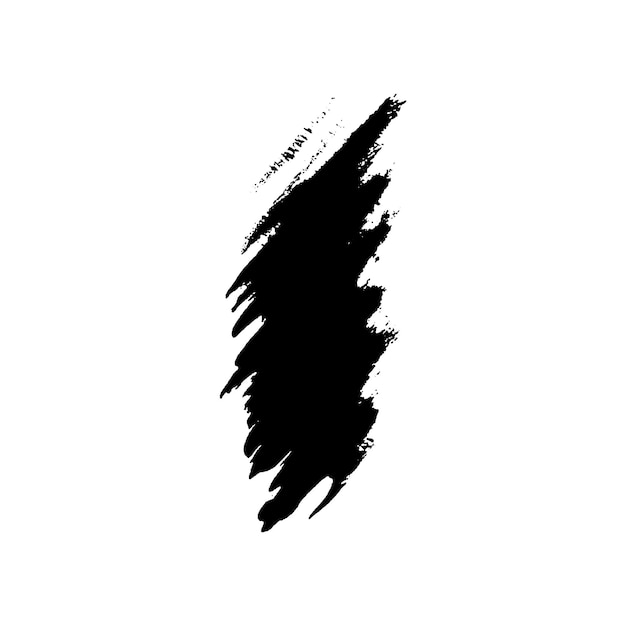 Vektor-Aquarell mit schwarzem Pinselstrich. Handgezeichnetes Designelement isoliert auf weißem Hintergrund